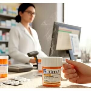 ☕ Novelty RX Coffee Mug Prescription Cup 🎁 Gag Gift Office Decor